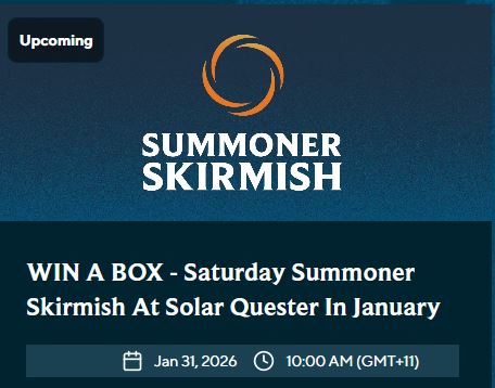 Solar Quester is hosting its Riftbound WIN A BOX Summoner Skirmish Event. The Winner of our Summoner Skirmish Event will also be walking away with a sealed box of Origins!
Maximum 32 people. Maximum 5 rounds with a cut to top 8. Number of rounds to be determined on the day based on participation.
Prizing wiil also include Participation Promos, Top Cut Promos, the Champion Playmat and minimum 2 Origins booster packs per player.
